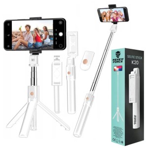 UCHWYT SELFIE STICK KIJ DO SELFIE BIAŁY - STATYW