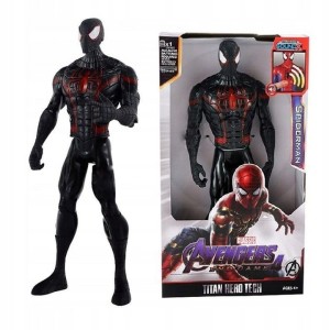 SPIDERMAN CZARNY DUŻA FIGURKA DŹWIĘK ŚWIATŁO RUCHMA 30 CM
