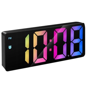 BUDZIK ELEKTRONICZNY LED RGB ZEGAR TEMPERATURA GH0712