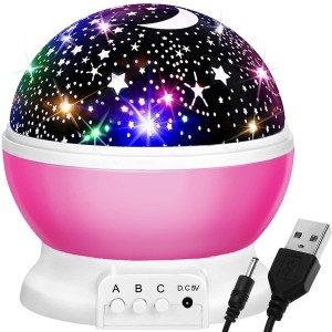 LAMPKA NOCNA PROJEKTOR NIEBA GWIAZD 2w1 OBROTOWA