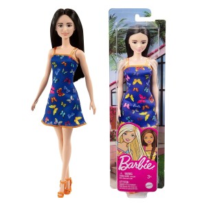LALKA BARBIE BRUNETKA SUKIENKA W MOTYLE HBV06 GRANATOWA MATTEL