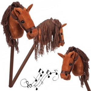 GŁOWA KONIA HOBBY HORSE KOŃ NA KIJU PLUSZOWY DŹWIĘK