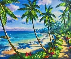 OBRAZ MALOWANIE PO NUMERACH NA RAMIE OBRAZ Z RAMĄ 30x40 - DZIKA PLAŻA